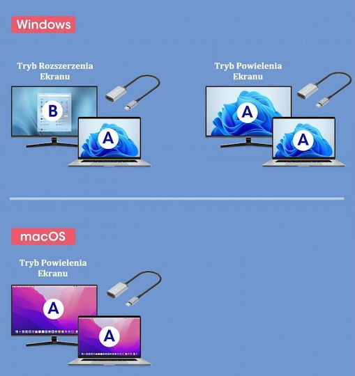 Manhattan Μετατροπέας USB-C male σε HDMI female Ασημί 1τμχ 153706
