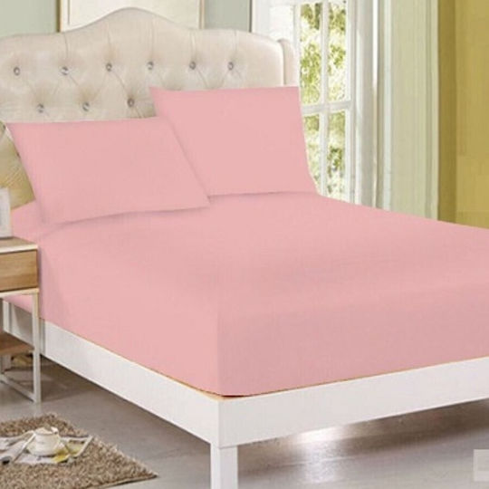 Pucioasa Cearceafuri De Pat Super Dublu 160x200+25cm Cu Hugger Din Cauciuc Roz
