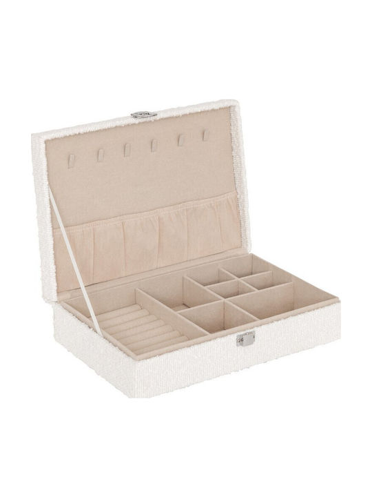 Atmosphera Fabric Jewellery Box White 28x19x7cm