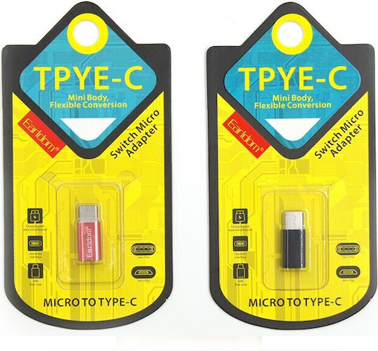 Earldom ET-TC01 Конвертор USB-C Мъжки в Micro USB Женски Златист 1 Брой