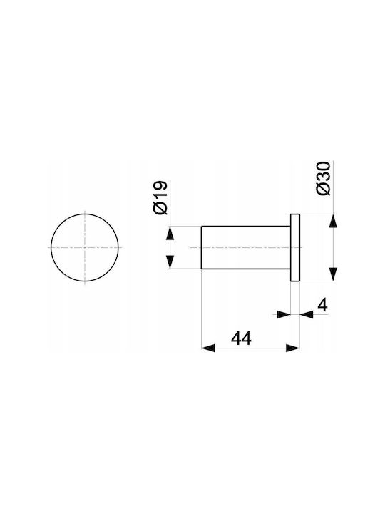 KFA Single Wall-Mounted Bathroom Rail ​7.7x7.7cm Inox Black