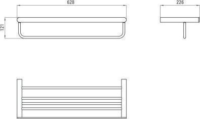 Deante Triple Wall-Mounted Bathroom Shelf Unit ​62.8x62.8cm Inox Black
