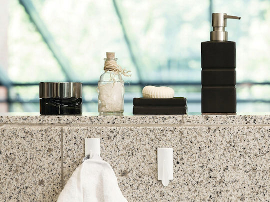 Tesa Single Wall-Mounted Bathroom Hook White