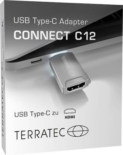 TerraTec Connect C12 Konverter USB-C männlich zu Mini-HDMI weiblich Gray 1Stück