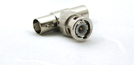Converter BNC male to BNC 2x female Silver 1pcs DM-0493