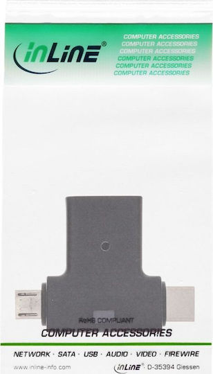 InLine Konverter USB-A weiblich zu USB-C / Micro-USB männlich 1Stück 35804