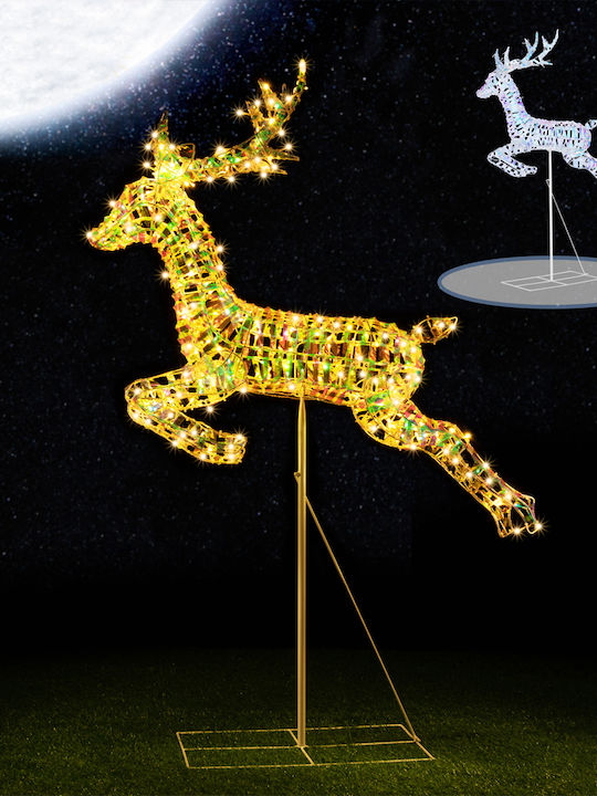Bakaji Bakaji Luminous Christmas Outdoor Decoration Reindeer Led Warm Light 94 X 150 cm