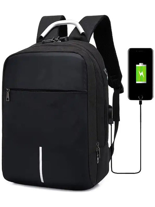 Waterproof Backpack for Laptop with USB Port in Black Color AT00012586