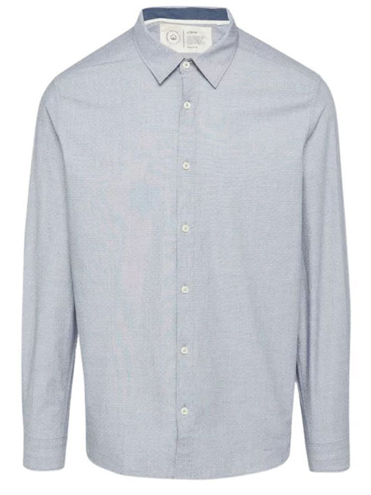 Long-sleeved Cotton Shirt Light Blue