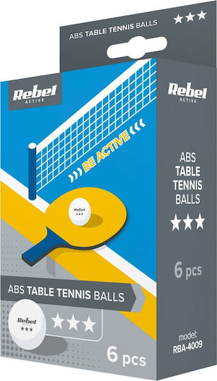 Table Tennis Ball Set Abs Material 6 Pieces Rebel Active