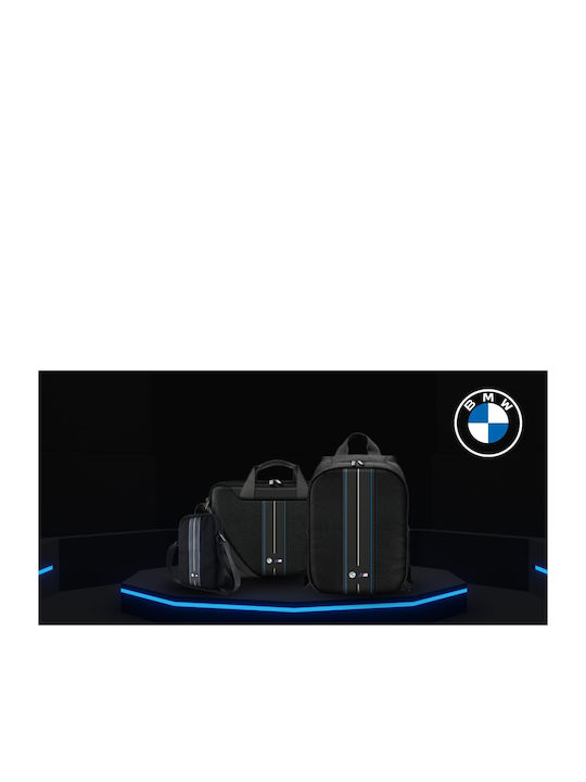 Bmw Nylon Blue Stripe 16" Laptop Bag Black