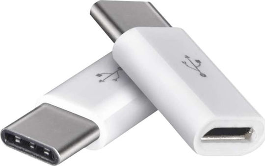 Emos USB-C Male To Micro USB Female Converter White 2 Pieces SM7023