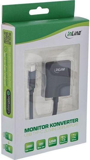 InLine Μετατροπέας USB-C / mini DisplayPort / DIN / Thunderbolt 3 male σε USB-C / mini DisplayPort / DIN / Thunderbolt 3 female 1τμχ 64105B