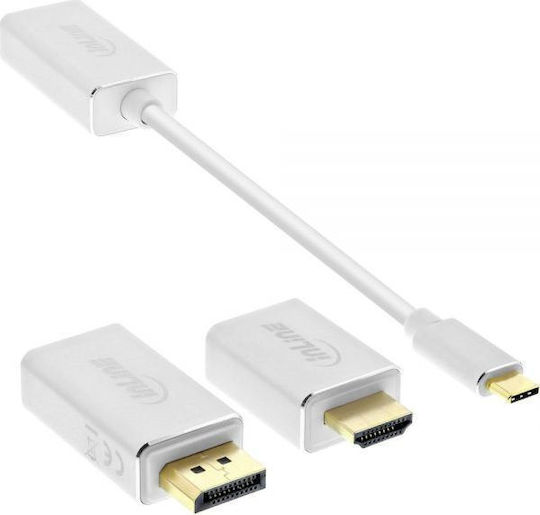 InLine InLine USB-C / HDMI / DisplayPort / VGA / DIN / Thunderbolt 3 männlich zu USB-C / HDMI / DisplayPort / VGA / DIN / Thunderbolt 3 weiblich Silber 1 Stück 64109S