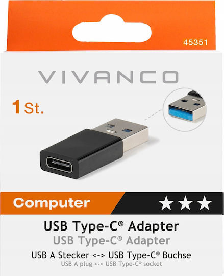 Vivanco Usb-a 3.1 към Usb-c адаптер 45351