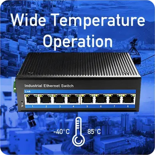 Cudy IG100P Unmanaged L2 PoE+ Switch με 8 Θύρες Gigabit (1Gbps) Ethernet