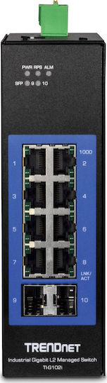 Trendnet TI-PG102I Unmanaged L2 PoE+ Switch με 8 Θύρες Gigabit (1Gbps) Ethernet και 2 SFP Θύρες