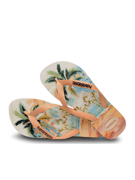 Top Tropicalia Vibes Flip Flops In Orange Colour