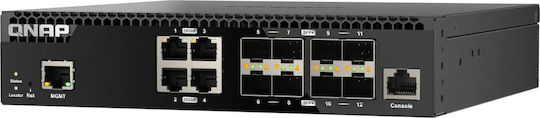 QNap QSW-M3212R-8S4T Managed L2 Switch with 4 Gigabit (1Gbps) Ethernet Ports and 8 SFP Ports