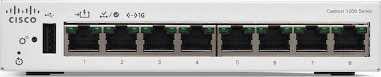 Cisco Catalyst C1200-8T-D Managed L2 PoE+ Switch with 8 Gigabit (1Gbps) Ethernet Ports