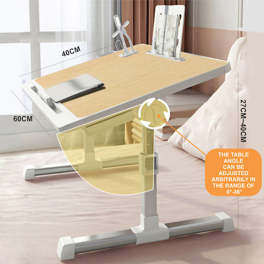 Linomag Таблица за Лаптоп Adjustable, Foldable, 60cm x 40cm x 27cm ~ 40cm