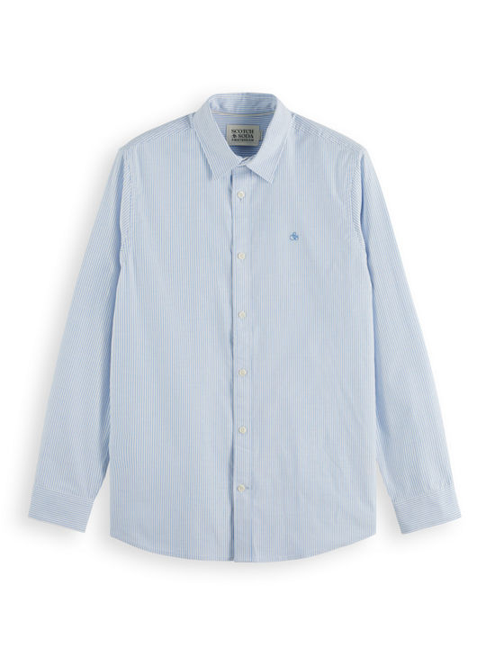 Core Long-sleeved Cotton Shirt Striped Blue