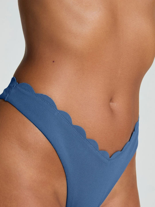 Bikini Slip Talie Înaltă Albastru