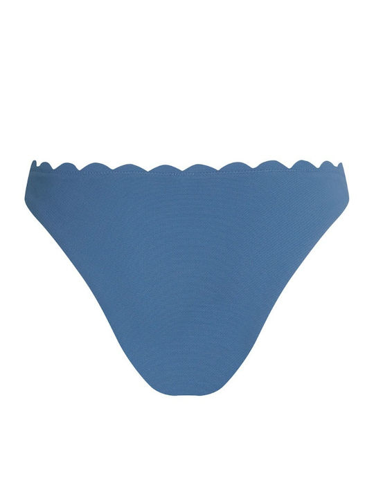 Bikini Slip Talie Înaltă Albastru