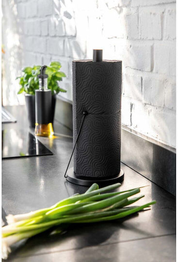 Wenko Metallic Paper Towel Holder Black 15x15x33cm BN10460.4008838371305