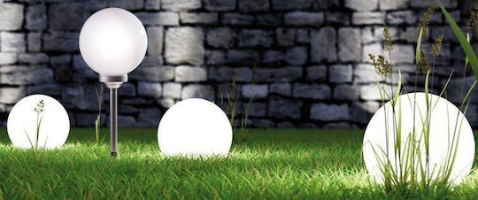 Saska Garden Set of 2 Stake Solar Lights Balls Cold White with Motion Sensor and Photocell