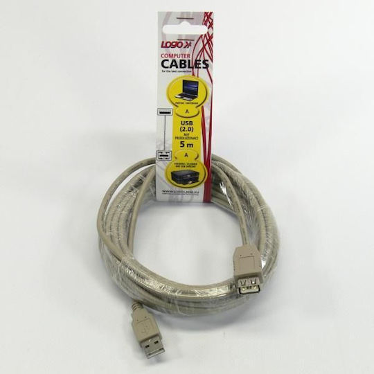 Logo Collection USB 2.0 Kabel USB-A-Stecker - USB-A-Buchse Weiß 5m 15852