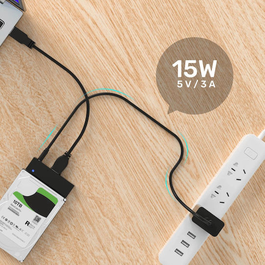 Unitek USB 2.0 Cable USB-A male - DC Μαύρο 1.5m Y-C495BK