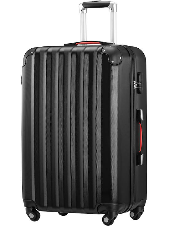 Provitera Travel Suitcases Hard Black with 4 Wheels