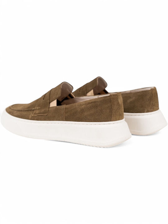 Suede Ανδρικά Loafers σε Πράσινο Χρώμα