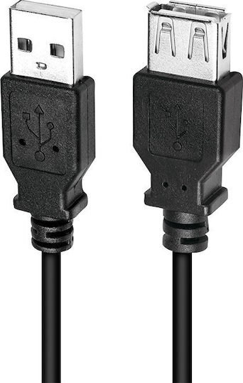 LogiLink USB 2.0 Кабел USB-A мъжки - USB-A женски Черен 2м CU0010B
