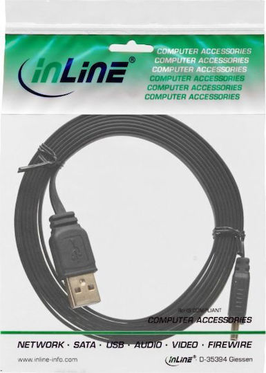 InLine USB 2.0 Cablu USB-A de sex masculin - mini USB-A de sex masculin Negru 0.3m 31803F