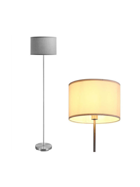 Bakaji Floor Lamp H160xW35cm. with Socket for Bulb E27 Gray