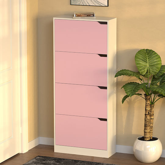 Wooden Shoe Organizer Pink 63x24x150cm