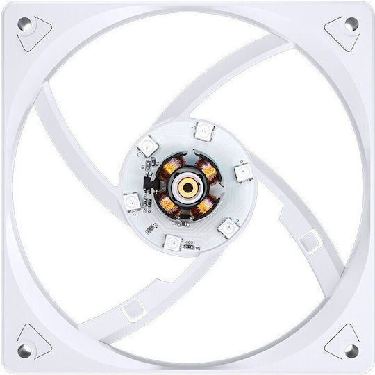 Jonsbo SL-120WR Case Fan 120mm 1500rpm with RGB Lighting and 4-Pin PWM Connection White