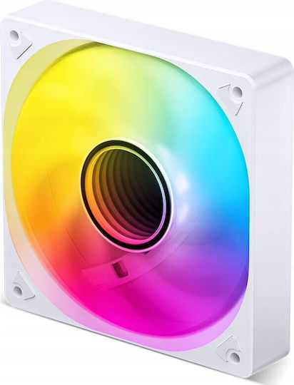Jonsbo SL-120WR Case Fan 120mm 1500rpm with RGB Lighting and 4-Pin PWM Connection White