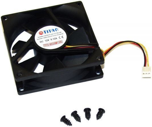 Titan TFD-8025M12B Case Fan (2500rpm / 55.00cfm) Χωρίς Led Φωτισμό και Σύνδεση 3-Pin