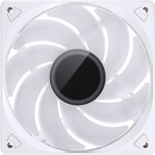 Jonsbo SL-120WR Case Fan 120mm 1500rpm with RGB Lighting and 4-Pin PWM Connection White
