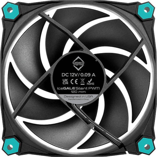 Iceberg Thermal IceGALE Silent PWM Case Fans 120mm (1600rpm / 51cfm) Without LEDs Connection 4-Pin 3pcs