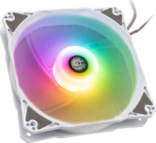 Bitspower Notos Case Fans 120mm (1800rpm) with RGB Lighting and 4-Pin PWM Connection Pack of 5 White