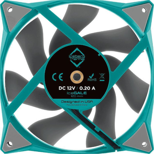 Iceberg Thermal IceGALE Case Fan 120mm (1850rpm / 76cfm) Χωρίς Led Φωτισμό και Σύνδεση 4-Pin PWM Teal