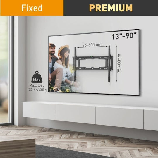 Barkan E400+.B Βάση Τηλεόρασης Τοίχου έως 90" και 60kg Μαύρο