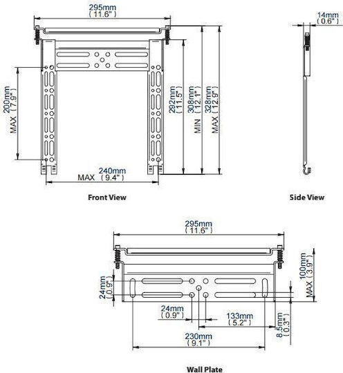B-Tech BT8200-PRO/B Wall TV Mount with Arm up to 35kg Black