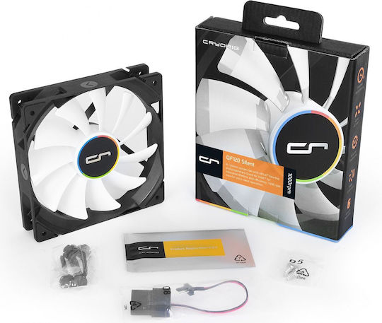 Cryorig QF120 Silent Корпусен вентилатор с връзка 4-пинов молекс / 4-изводна ШИМ 1бр Черен