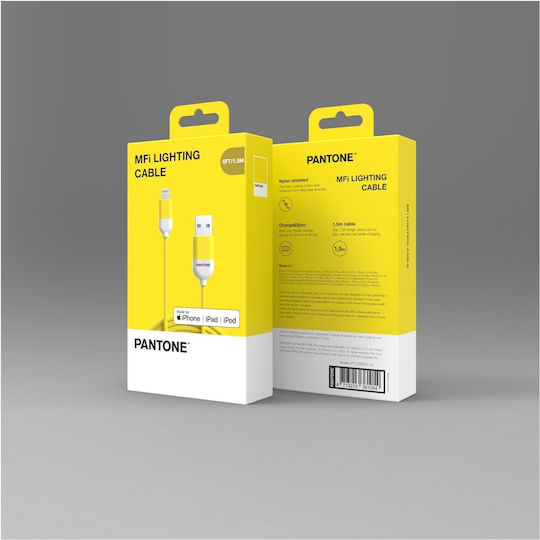 Pantone Редовна USB-A към Lightning кабел Жълт 1.5м (S7783947)