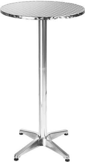 Outdoor Bar Free Standing Aluminum Table Brown 60x60x110cm